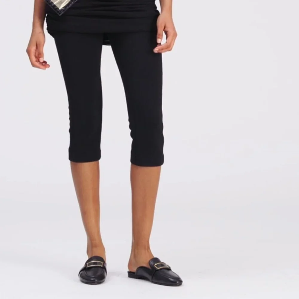 Tory Burch $298 Georgia Backless Loafer Flats Mules Black Gold Logo